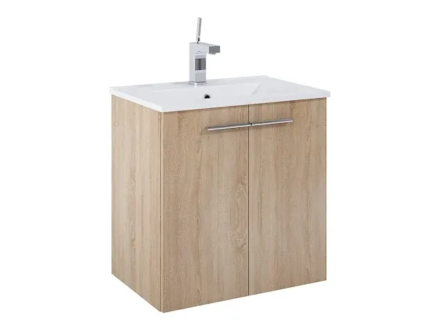 Badkamermeubel twee deuren 60 cm atlantic, clara, wit - afbeelding 1 van  5