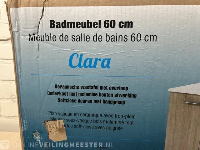 Badkamermeubel twee deuren 60 cm atlantic, clara, wit - afbeelding 4 van  5
