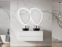 Badkamermeubel zonder wasbak met 2x led spiegel karo, 64.0015, hoogglans wit