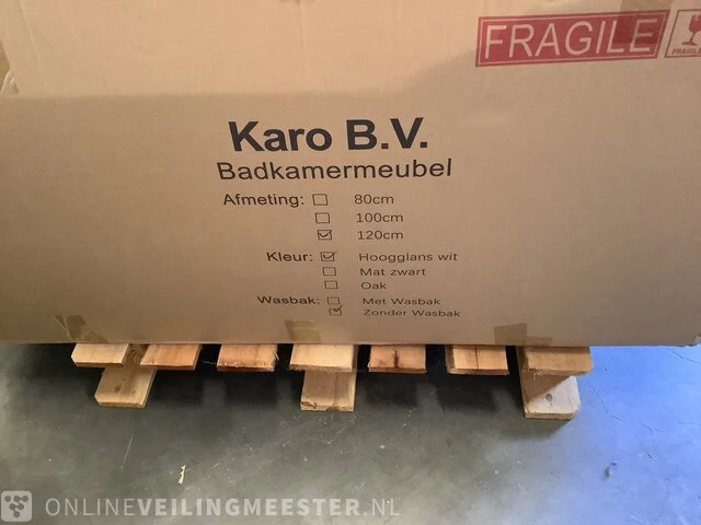 Badkamermeubel zonder wasbak met 2x led spiegel karo, 64.0015, hoogglans wit - afbeelding 2 van  3