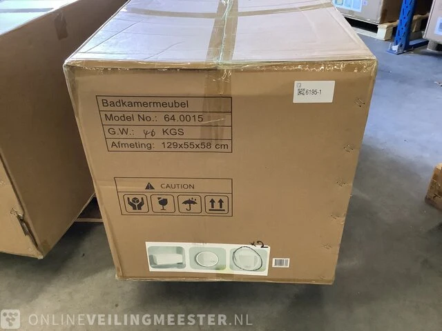 Badkamermeubel zonder wasbak met 2x led spiegel karo, 64.0015, hoogglans wit - afbeelding 3 van  3
