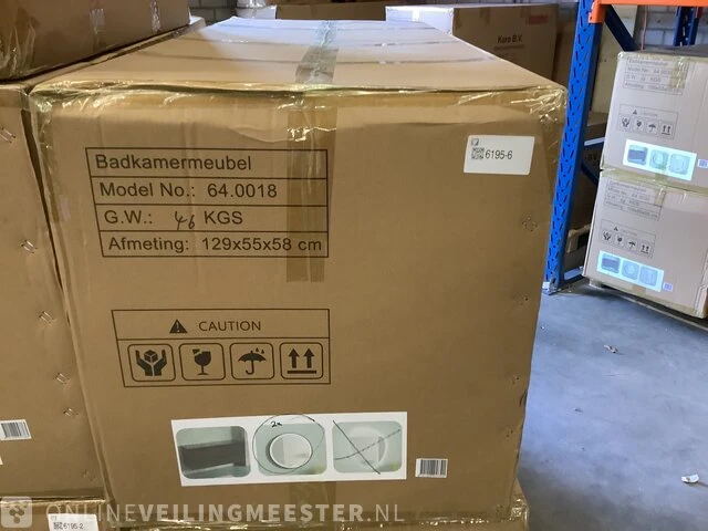 Badkamermeubel zonder wasbak met 2x led spiegel karo, 64.0018, matzwart, bouwjaar cm - afbeelding 2 van  3