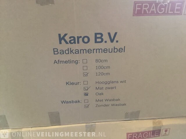 Badkamermeubel zonder wasbak met 2x led spiegel karo, 64.0018, matzwart, bouwjaar cm - afbeelding 3 van  3