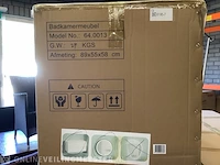 Badkamermeubel zonder wasbak met led spiegel karo, 64.0013, hoogglans wit - afbeelding 2 van  3