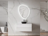 Badkamermeubel zonder wasbak met led spiegel karo, 64.0014, hoogglans wit - afbeelding 1 van  3