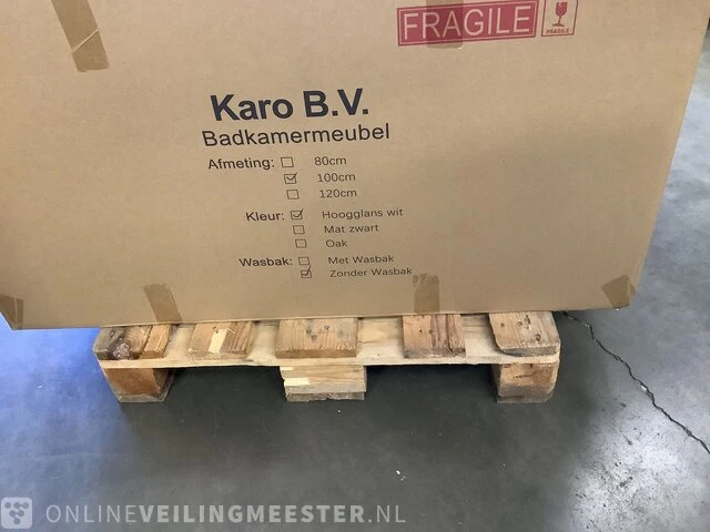 Badkamermeubel zonder wasbak met led spiegel karo, 64.0014, hoogglans wit - afbeelding 3 van  3