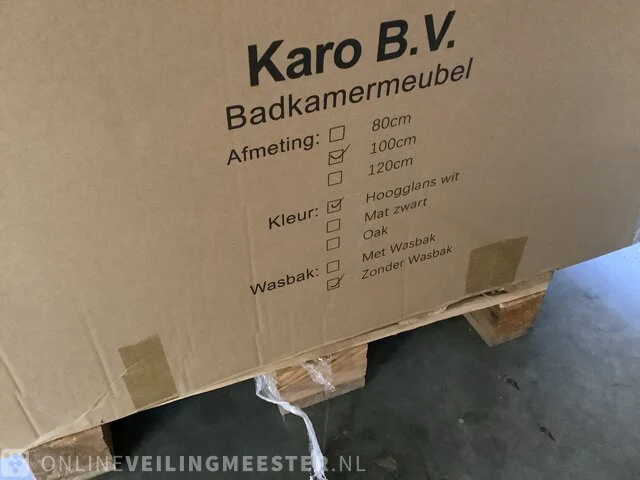 Badkamermeubel zonder wasbak met led spiegel karo, 64.0014, hoogglans wit - afbeelding 3 van  3
