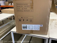 Badkamermeubel zonder wasbak met led spiegel karo, 64.0016, matzwart - afbeelding 3 van  4