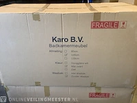 Badkamermeubel zonder wasbak met led spiegel karo, 64.0017, matzwart - afbeelding 2 van  3