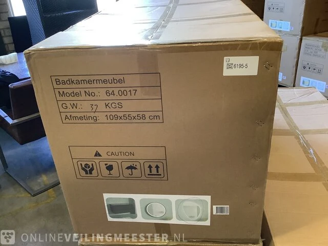 Badkamermeubel zonder wasbak met led spiegel karo, 64.0017, matzwart - afbeelding 3 van  3