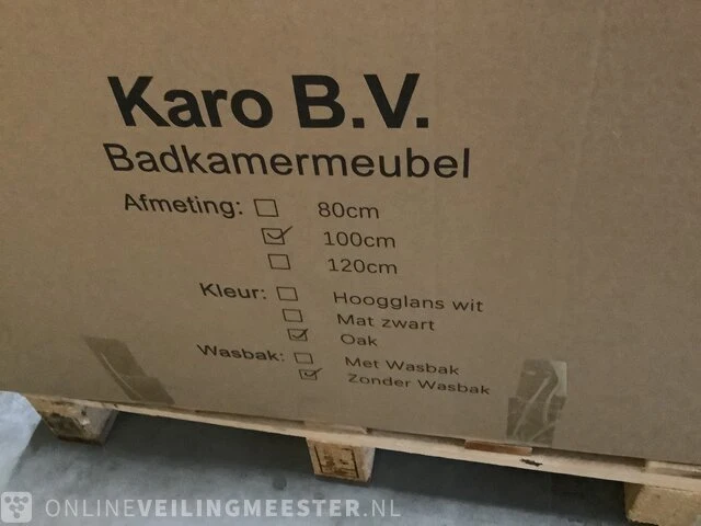 Badkamermeubel zonder wasbak met led spiegel karo, 64.0019, oak - afbeelding 2 van  3