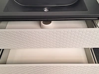 Badkamermeubelset, hexagon, mat wit - afbeelding 5 van  5