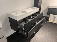 Badkamermeubelset incl hoge kast thebalux, mat zwart - afbeelding 4 van  5