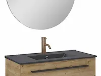 Badkamermeubelset met spiegel en zwarte wastafel atlantic, stella - afbeelding 1 van  5