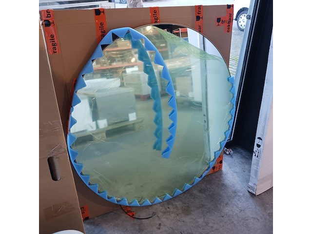 Badkamerspiegel, xenz, rond , mat goud - afbeelding 1 van  3