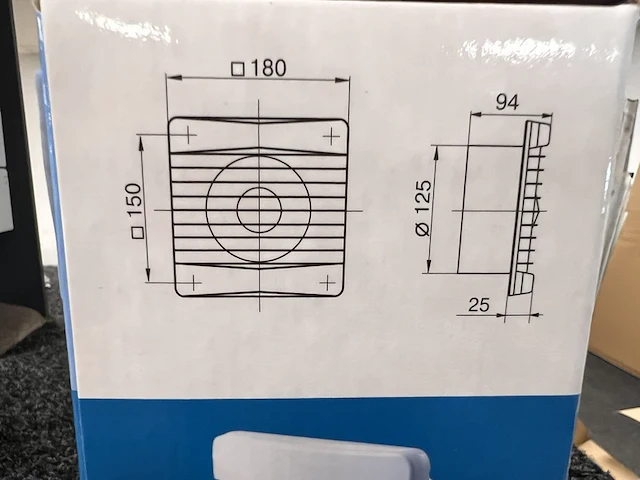 Badkamerventilator plieger, wit - afbeelding 3 van  3