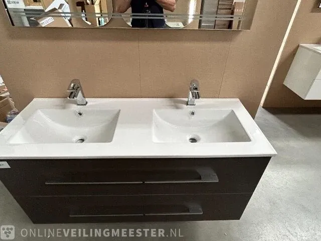 Badmeubel 120 met keramische wastafel hr badmeubelen, badmeubel, kwarts lava - afbeelding 6 van  6