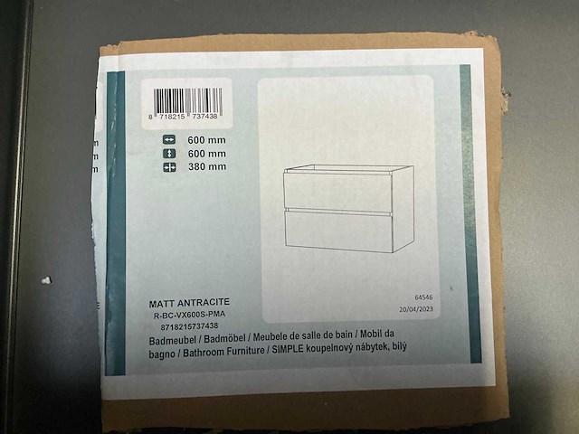 Badmeubel 60cm antracite - afbeelding 6 van  6