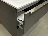 Badmeubel 70cm beton antraciet met kunststeen wastafel - afbeelding 5 van  6
