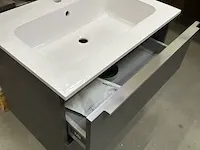 Badmeubel 70cm beton antraciet met kunststeen wastafel - afbeelding 6 van  6
