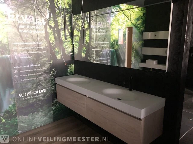 Badmeubel hettich, wit/houtkleur - afbeelding 1 van  8