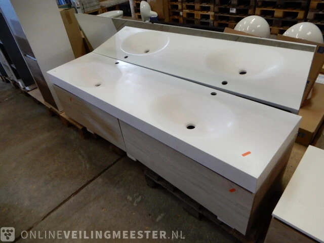 Badmeubel hettich, wit/houtkleur - afbeelding 3 van  8