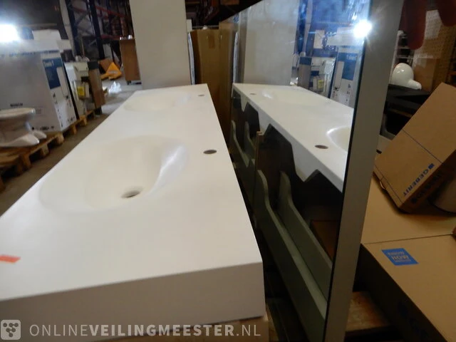 Badmeubel hettich, wit/houtkleur - afbeelding 5 van  8