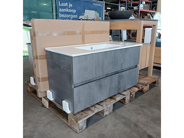 Badmeubel, hr badmeubelen, lorencio, beton antraciet - afbeelding 1 van  9