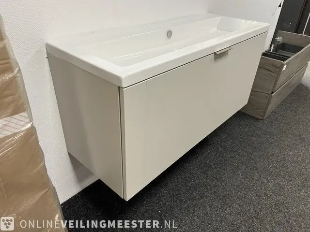 Badmeubel inc wastafel zonder kraangaten, taupe - afbeelding 1 van  8