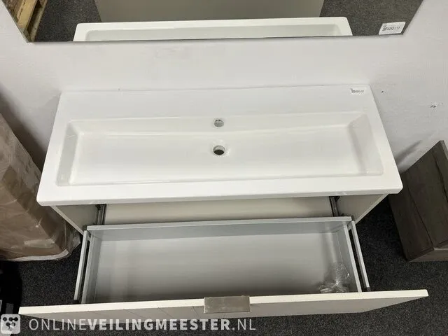 Badmeubel inc wastafel zonder kraangaten, taupe - afbeelding 3 van  8