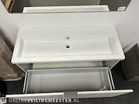 Badmeubel inc wastafel zonder kraangaten, taupe - afbeelding 3 van  8