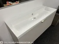 Badmeubel inc wastafel zonder kraangaten, taupe - afbeelding 6 van  8