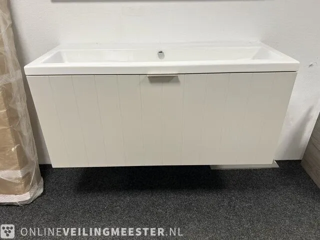 Badmeubel inc wastafel zonder kraangaten, taupe - afbeelding 7 van  8