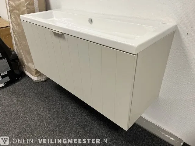 Badmeubel inc wastafel zonder kraangaten, taupe - afbeelding 8 van  8