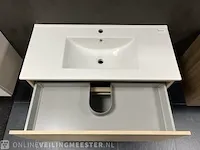 Badmeubel incl keramische wastafel detremmerie, eiken - afbeelding 5 van  8