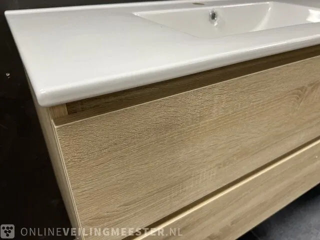 Badmeubel incl keramische wastafel detremmerie, eiken - afbeelding 6 van  8