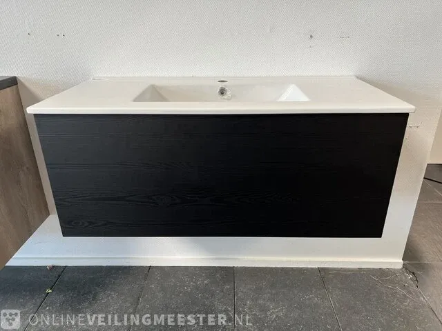 Badmeubel incl keramische wastafgel hr, matzwart - afbeelding 1 van  7