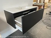 Badmeubel incl keramische wastafgel hr, matzwart - afbeelding 4 van  7