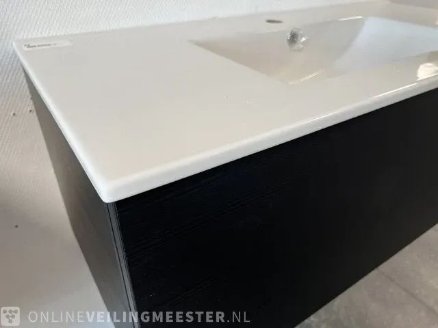 Badmeubel incl keramische wastafgel hr, matzwart - afbeelding 5 van  7
