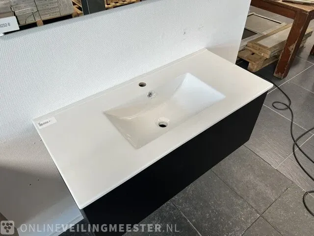 Badmeubel incl keramische wastafgel hr, matzwart - afbeelding 7 van  7