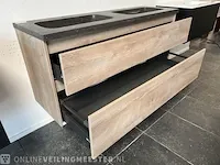 Badmeubel incl natuursteen wastafel primabad, licht eiken - afbeelding 4 van  8