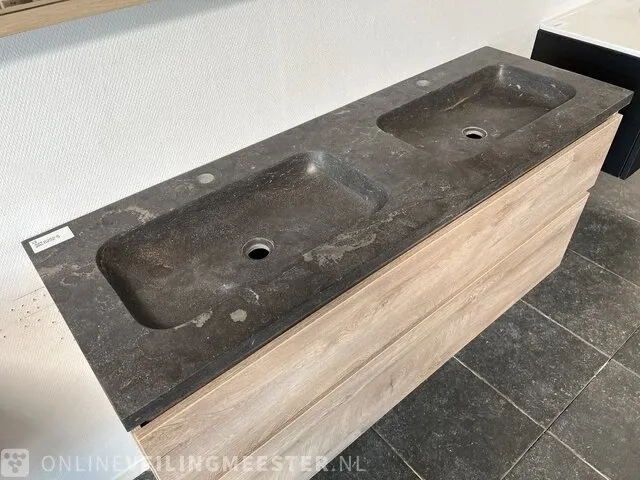 Badmeubel incl natuursteen wastafel primabad, licht eiken - afbeelding 8 van  8