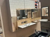 Badmeubel met porseleinen wastafel en spiegelkast hr badmeubelen, badmeubel, grijs eiken - afbeelding 6 van  8