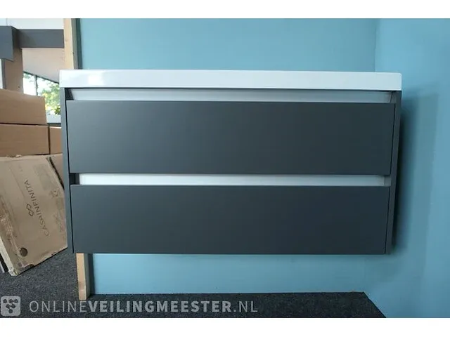 Badmeubel ondiep hr, matgrijs - afbeelding 1 van  10
