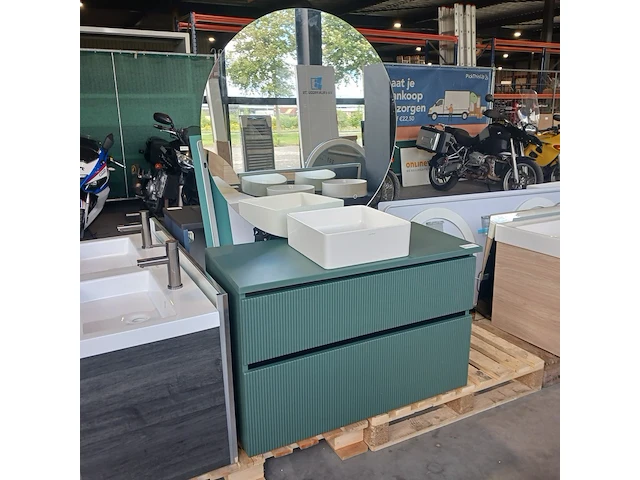 Badmeubel, sani supply, ribbet, mosgroen - afbeelding 1 van  12