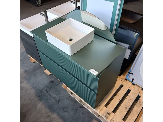 Badmeubel, sani supply, ribbet, mosgroen - afbeelding 9 van  12