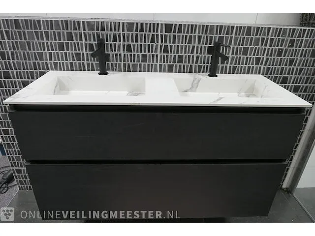 Badmeubel sanibell, mat zwart boomschors - afbeelding 17 van  18