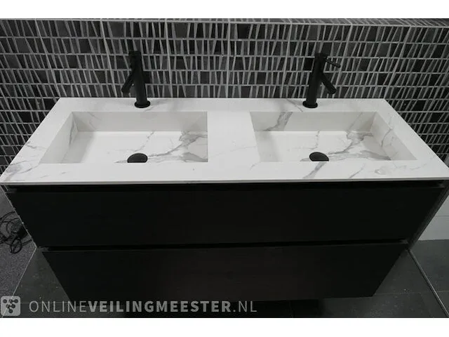 Badmeubel sanibell, mat zwart boomschors - afbeelding 18 van  18