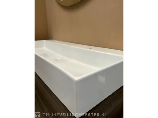 Badmeubel xs- 100cm met keramische wastafel hr badmeubelen, badmeubel, espresso - afbeelding 2 van  11
