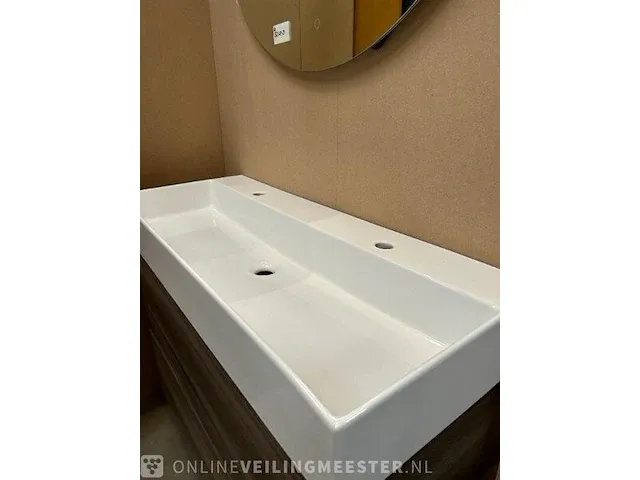 Badmeubel xs- 100cm met keramische wastafel hr badmeubelen, badmeubel, espresso - afbeelding 3 van  11